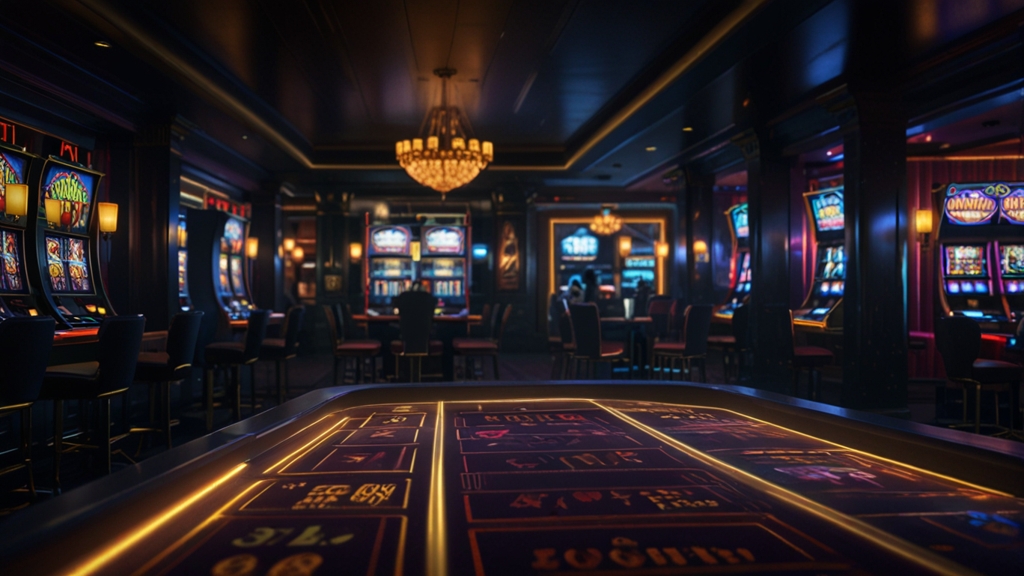 Player comparing bonus offers beside glowing slot machines